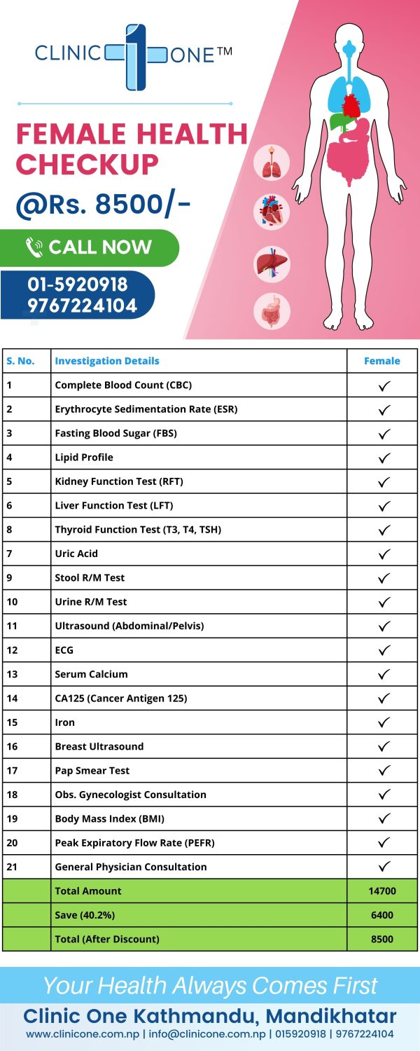 female annual whole bodh checkup package mandihkatar kathmandu