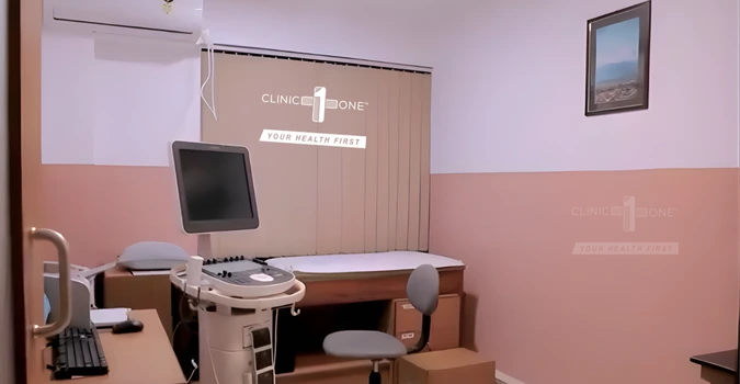 Transvaginal ultrasound setup at clinic one kathmandu