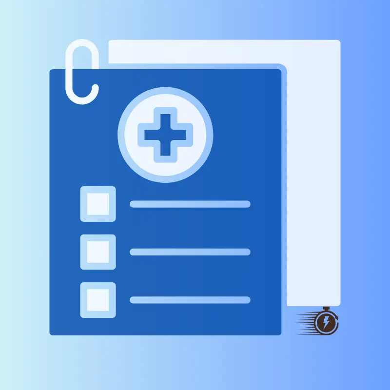 A graphic illustrating Clinic One's fast service