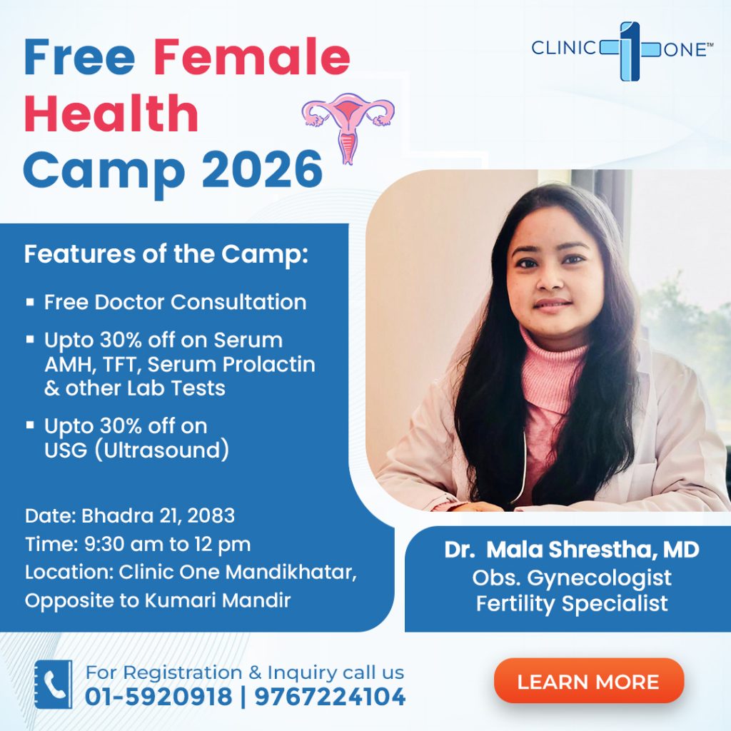 Free female health camp at Clinic One Mandikhatar with Dr Mala Shrestha